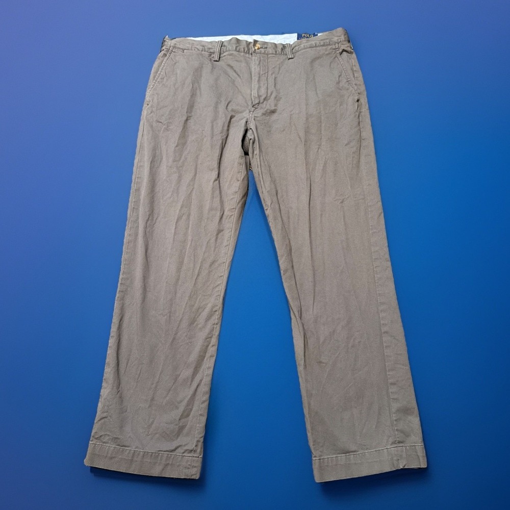 Polo Ralph Lauren Mens 36x30 (Fits37x28) Khaki The Polo Chino Stretch‎ Straight